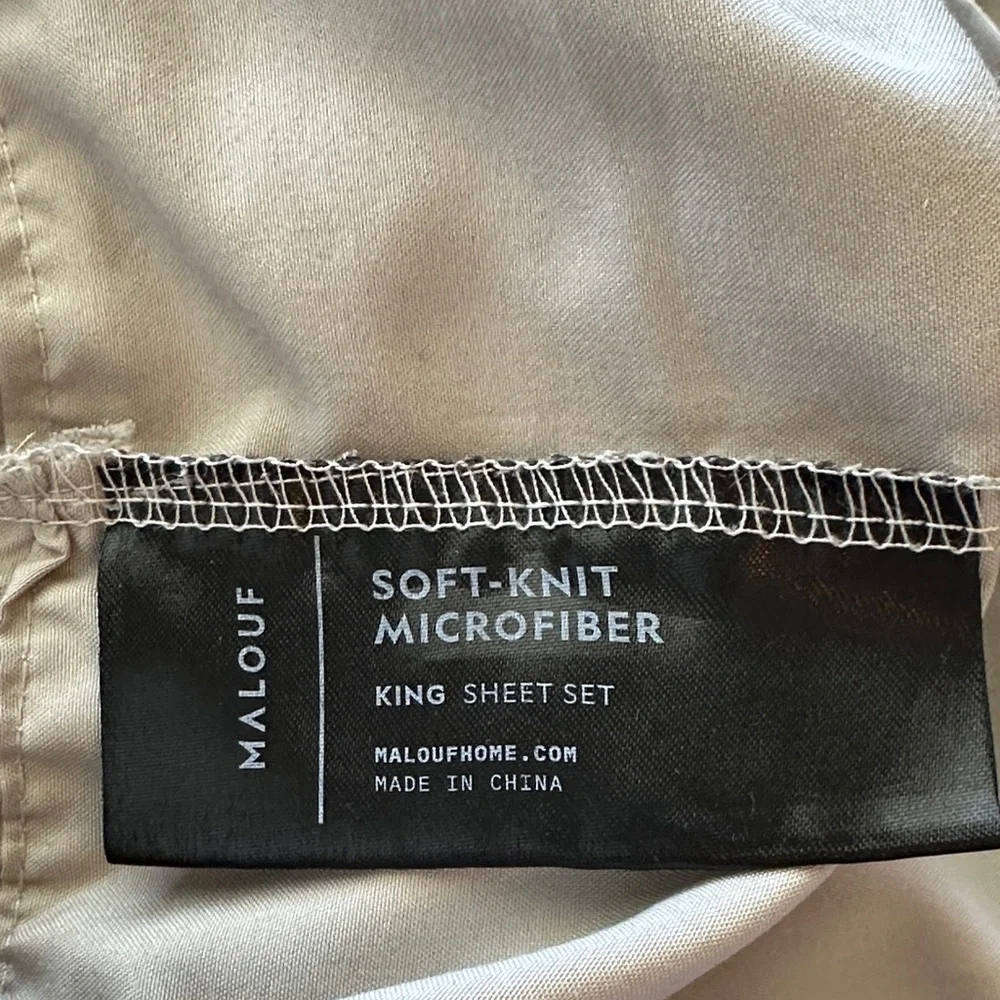 Malouf King Soft-Knit Microfiber Sheet Set - Driftwood Taupe